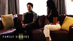 Reagan Foxx Undresses, Kisses Stepson, and Gives Handjob in Family Sin