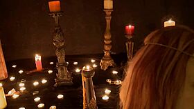 What ritual involves candles and masturbation?