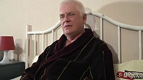 Blonde Deepthroats Grumpy Cock and Swallows