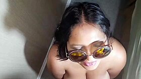 bbw latina with hairy pussy shows big tits bouncing in slow motion