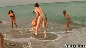Amateur spring break teens in action