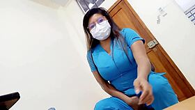 Shameless Nurse Masturbates in Office