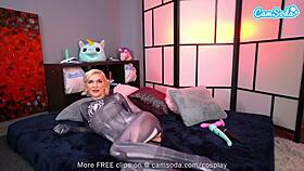 Blonde Teen Cosplays Spider Girl, Teasing Hairy Pussy Orgasm