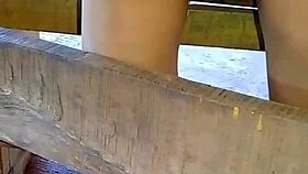 i spyin on this athletic colombiana's legs under her miniskirt