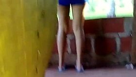 i spyin on this athletic colombiana's legs under her miniskirt