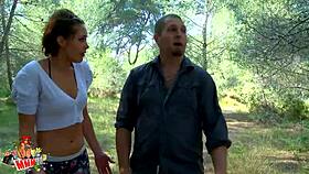 Black african voodoo witch performs rituals in the village