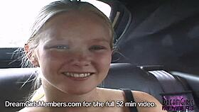 Blonde Rides Topless in Convertible