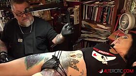 Marie Bossette's Backstage Self-Touch During Tattoo