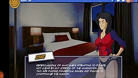 sexy ninja girl licks pussy in big city group