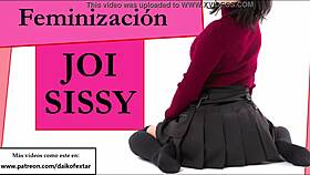 sissy follows joi with feminization miniskirt and condom cei