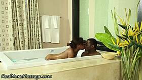 Ebony Masseuse Soaked in Cum!