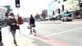 Beautiful british slut pisses boldly in public and masturbates intensely in london classroom