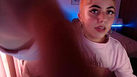 Egirl performs sloppy ahegao blowjob, spitting and drooling on cock.