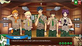 Game Friends Camp Episode 6: Keitaro Decides To Relax In The Shower With Russian Voice Acting.