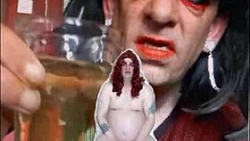 Bisexual Sissy Swallows Pee Naked