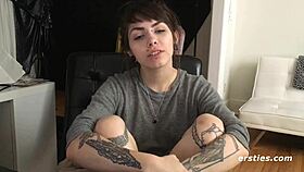 Sloan Fingers Her Hairy Pussy To Orgasm!