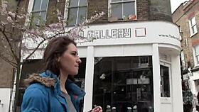 Beautiful british slut pisses boldly in public and masturbates intensely in london classroom