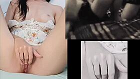 feeling so horny watching lesbian sex, masturbating hard