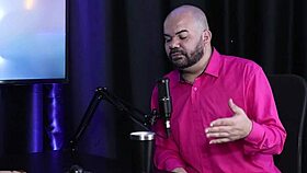 Paulo Avelar and Victoria Beatriz in Sheer Red Lingerie Group Flashing