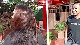 Horny Latina MILF Begs for Deepthroat on the Way to University