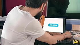 Mature Nymfa seduces young 18+ neighbor with moaning.