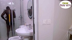 Oga is very busy so horny madam made the big cock gateman fuck and make her squirt so many times please subscribe to red