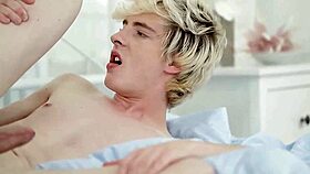 cute twinks having bareback fun on the bed, so hot!