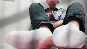 I roleplayed as the prisoner in this gay footjob interrogation