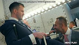 Franky Fox and Vadim Romanov hang out in a changing room