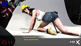 girlfriend helps with man in 3d anime hentai game