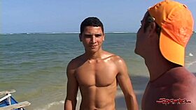 In Sparta, Four Young Gay Friends Enjoy a Rough Session on the Beach.