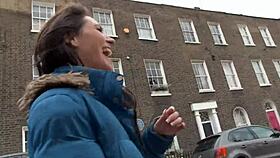 Beautiful british slut pisses boldly in public and masturbates intensely in london classroom