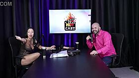 Paulo Avelar and Victoria Beatriz in Sheer Red Lingerie Group Flashing