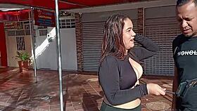 Horny Latina MILF Begs for Deepthroat on the Way to University