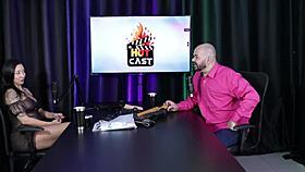 Paulo Avelar and Victoria Beatriz in Sheer Red Lingerie Group Flashing