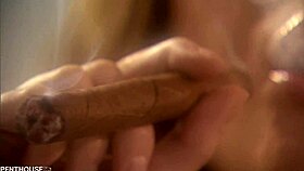 Bartender enjoys cock ride from blonde in lingerie at penthousegold com.