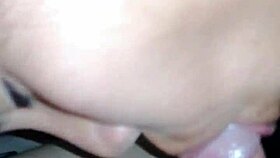 Teen gives oral to friend with big cock and swallows his cum.