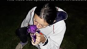 Intimate session with housekeeper after garden walk