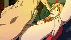 power licks denjis big cock in hentai scene