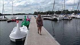 blonde curvy teen fucked bareback on tretboot lake