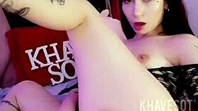 khavesot the chilena enjoys riding in her punk fishnets