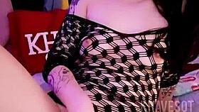 khavesot the chilena enjoys riding in her punk fishnets