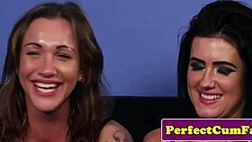 Alluring British Babes Pleasing Cock With Blowjobs!