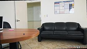 broke guy gives blowjob for cumshots in gay first time to keep boss happy