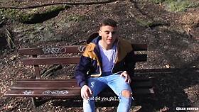 Czech Hunter Hunts Amateur Gay Twink for Rimjob, Sucking, Anal, and Spanking