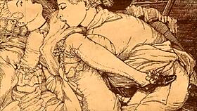 Vintage erotic illustration from antique collection
