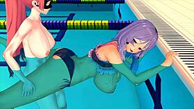 Girl Studying Swimming In Hentai!