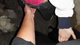 Intimate session with housekeeper after garden walk