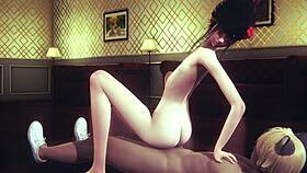 Yaoi Femboy Mio's Handjob and Fuck, Sissy Trap in Japanese Anime