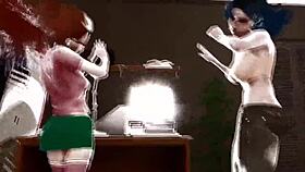 i hacked and turned two pussies into cocks for this 3d futa on futa anal creampie